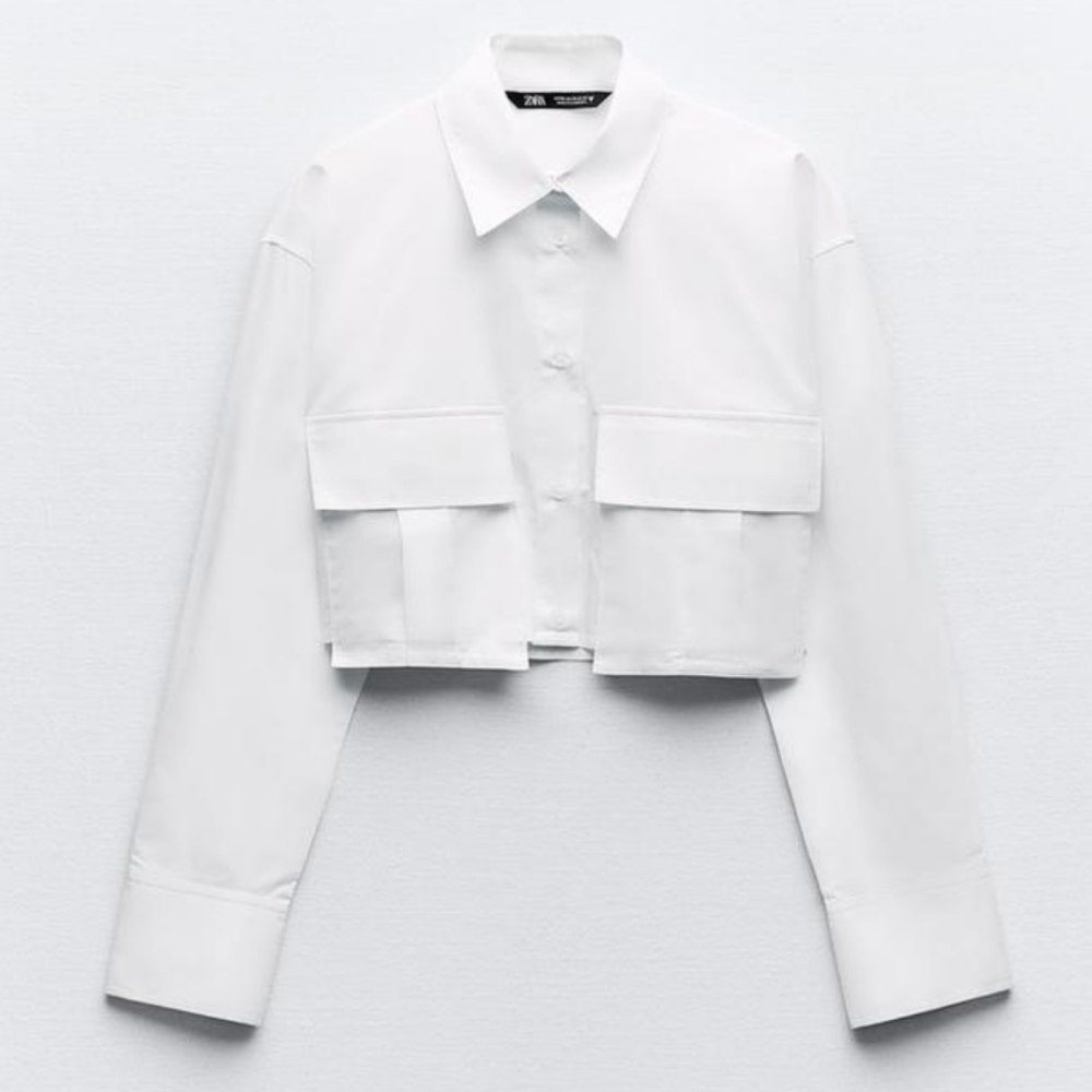 Zara Cropped Garbadine Shirt